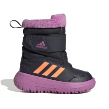 adidas Winter Boots Winterplay I (Nylon, Lining, Mudguard, Velcro) ink blue/pink Toddlers